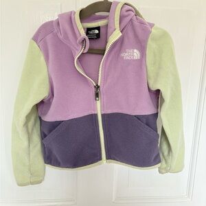 The North Face Kids' Fleece Hoodie - Lavender and Lime
